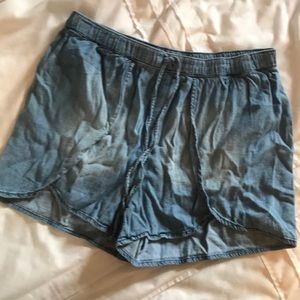 Blue Ruffle Shorts